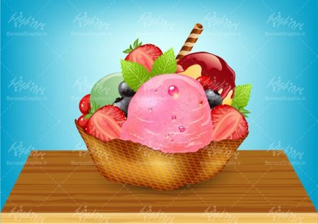 وکتور بستنی میوه ای